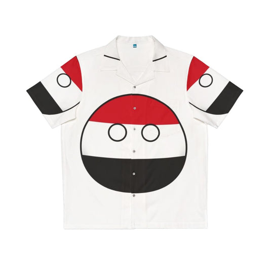 Colorful yemen countryball design on a hawaiian shirt