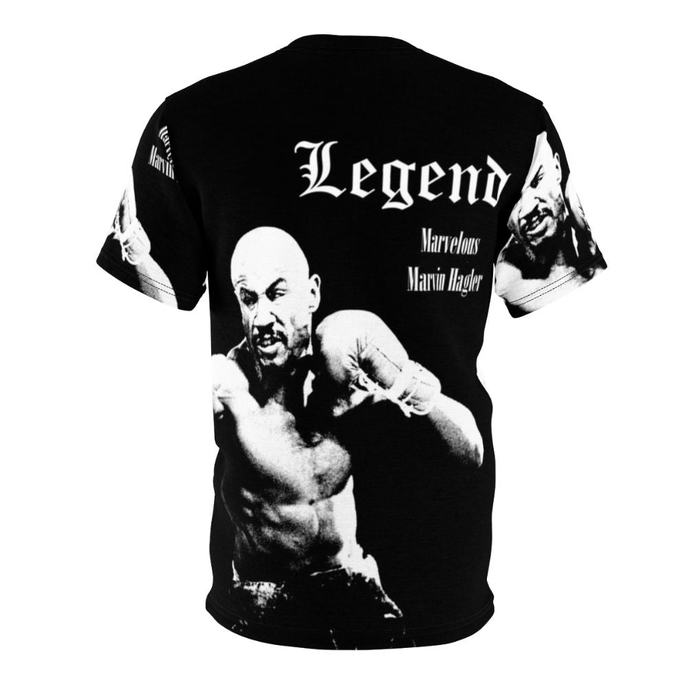 Marvelous Marvin Hagler, the legendary boxing champion, featured on a high-quality all-over-print t-shirt - Back