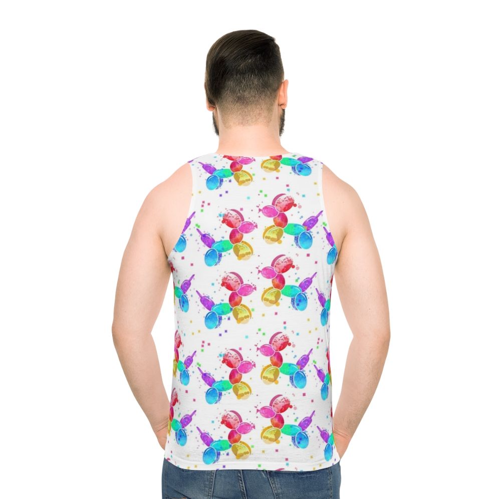 Watercolor Balloon Dogs Unisex Tank Top - men back