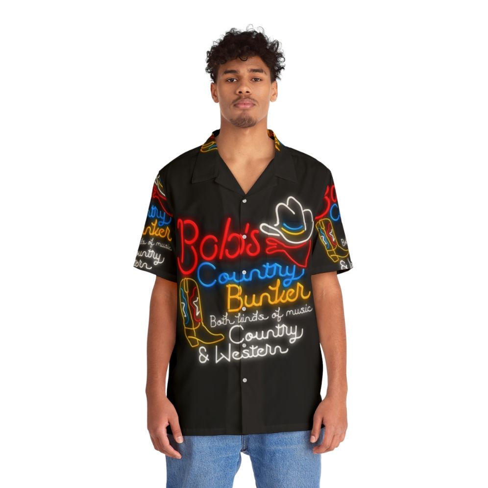 Bob's Country Bunker Hawaiian Shirt with Blues Brothers Inspired Design - People Front