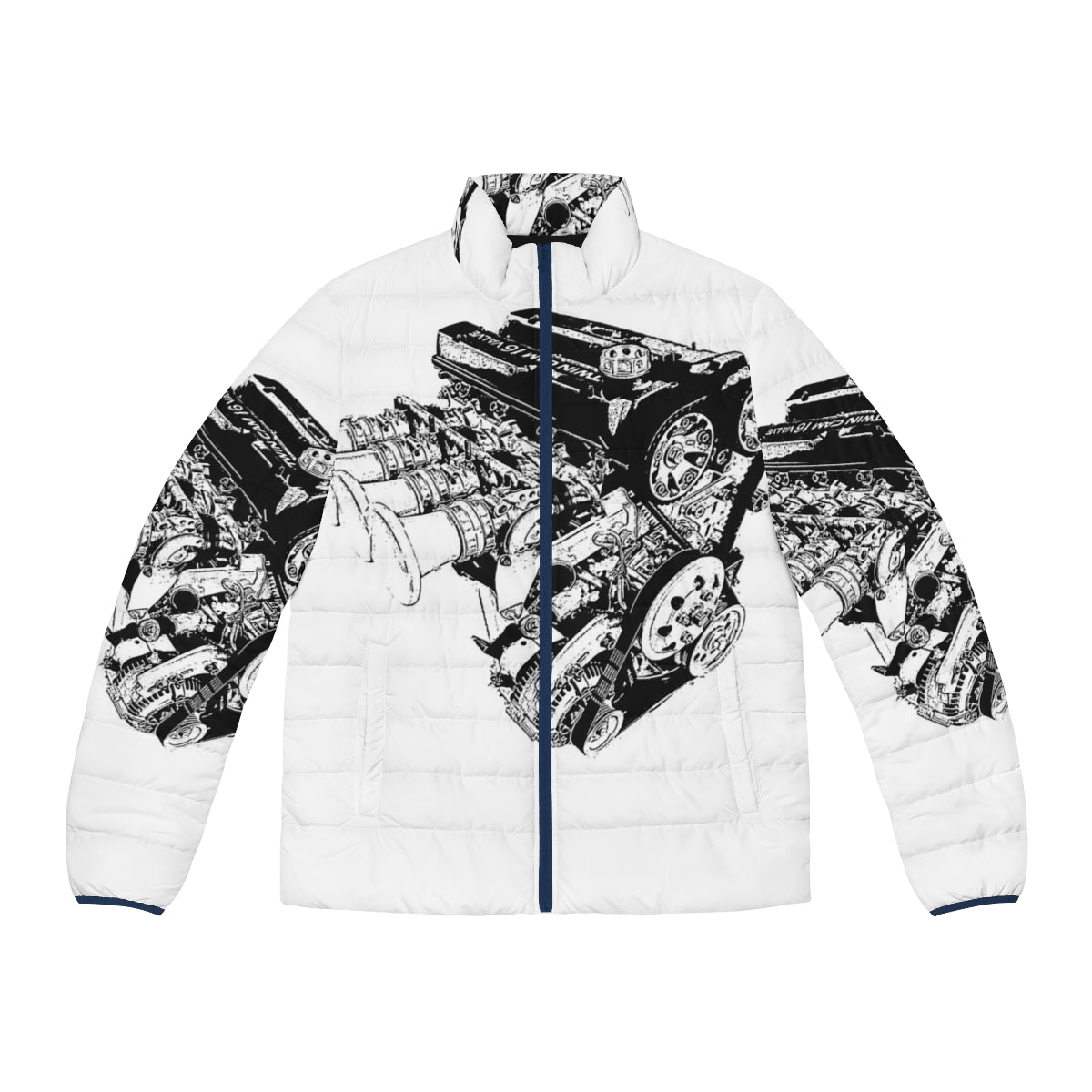 4Age Racing Engine Puffer Jacket with Initial D and Takumi Graphics