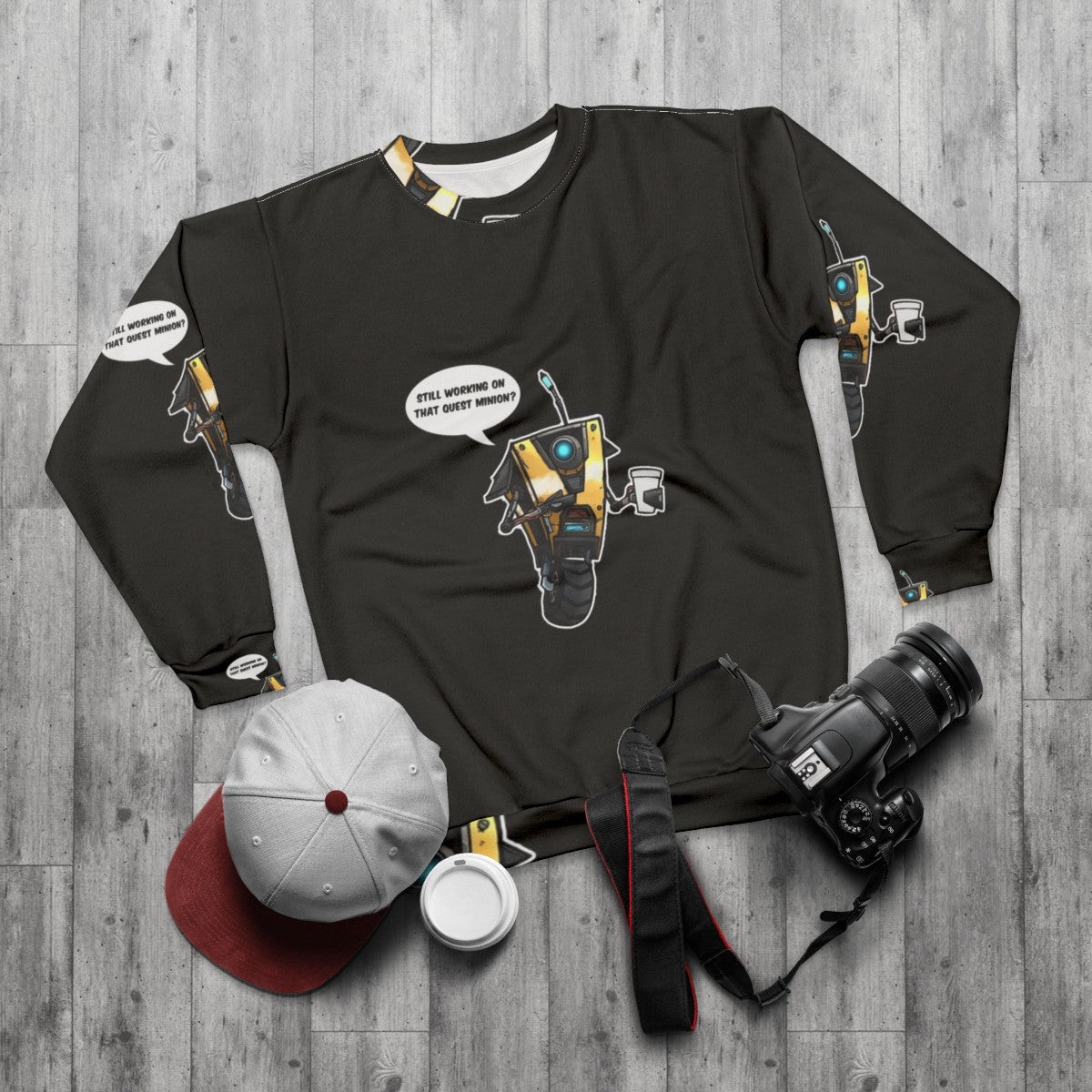 Borderlands Claptrap Sweatshirt - flat lay