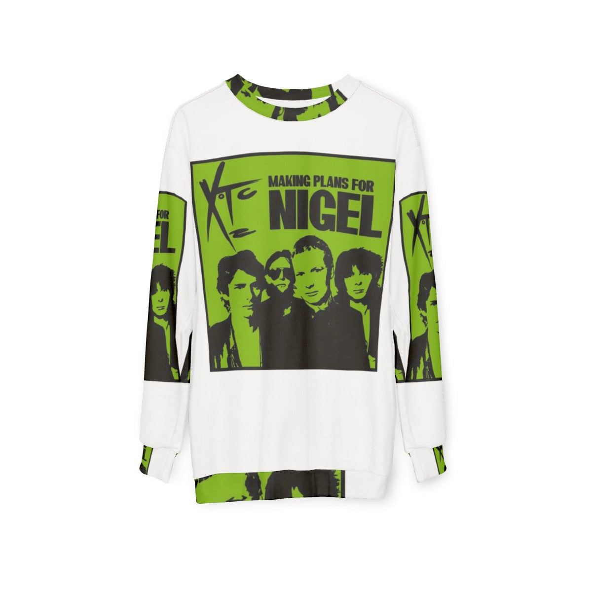 XTC "Making Plans for Nigel" 70s New Wave Music Sweatshirt - hanging