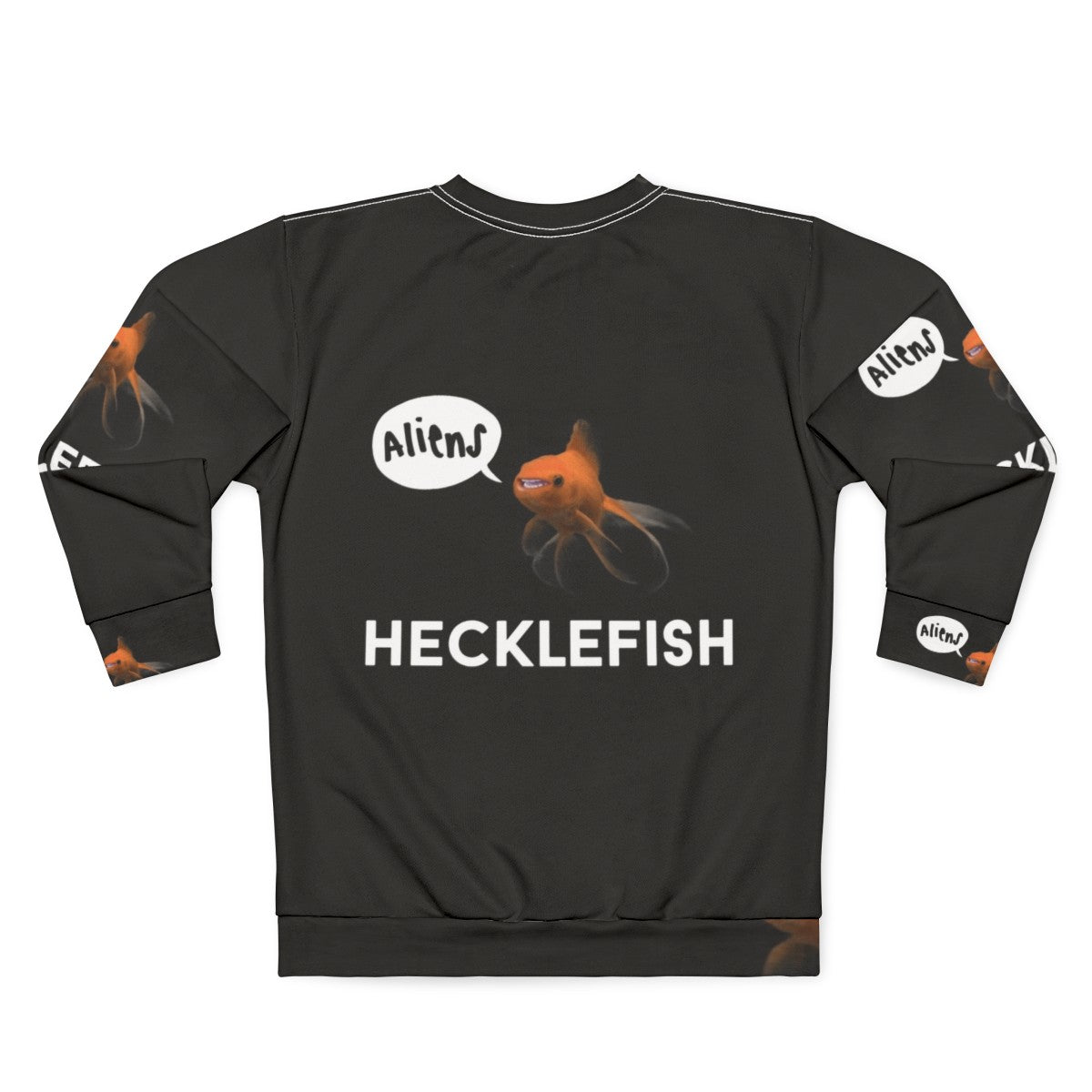 Hecklefish Graphic Sweatshirt featuring underwater mysteries and conspiracies - Back