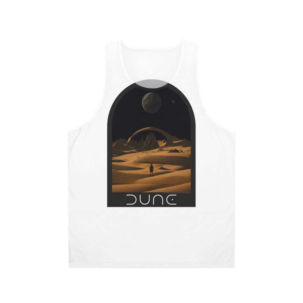 Dune-inspired unisex tank top with desert landscape design