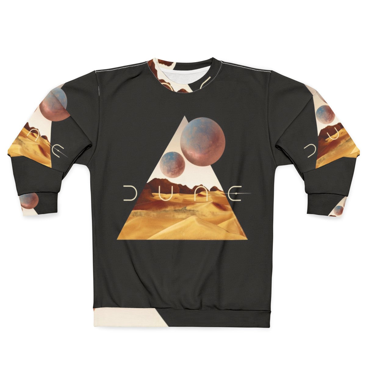 Dune Arrakis Surfer Sweatshirt with Sandworm and Desert Landscape