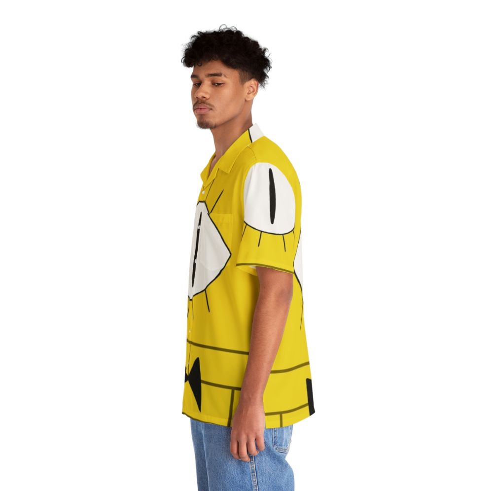 Bill Cipher Hawaiian Shirt with Gravity Falls Character and Yellow Eye Design - People Left