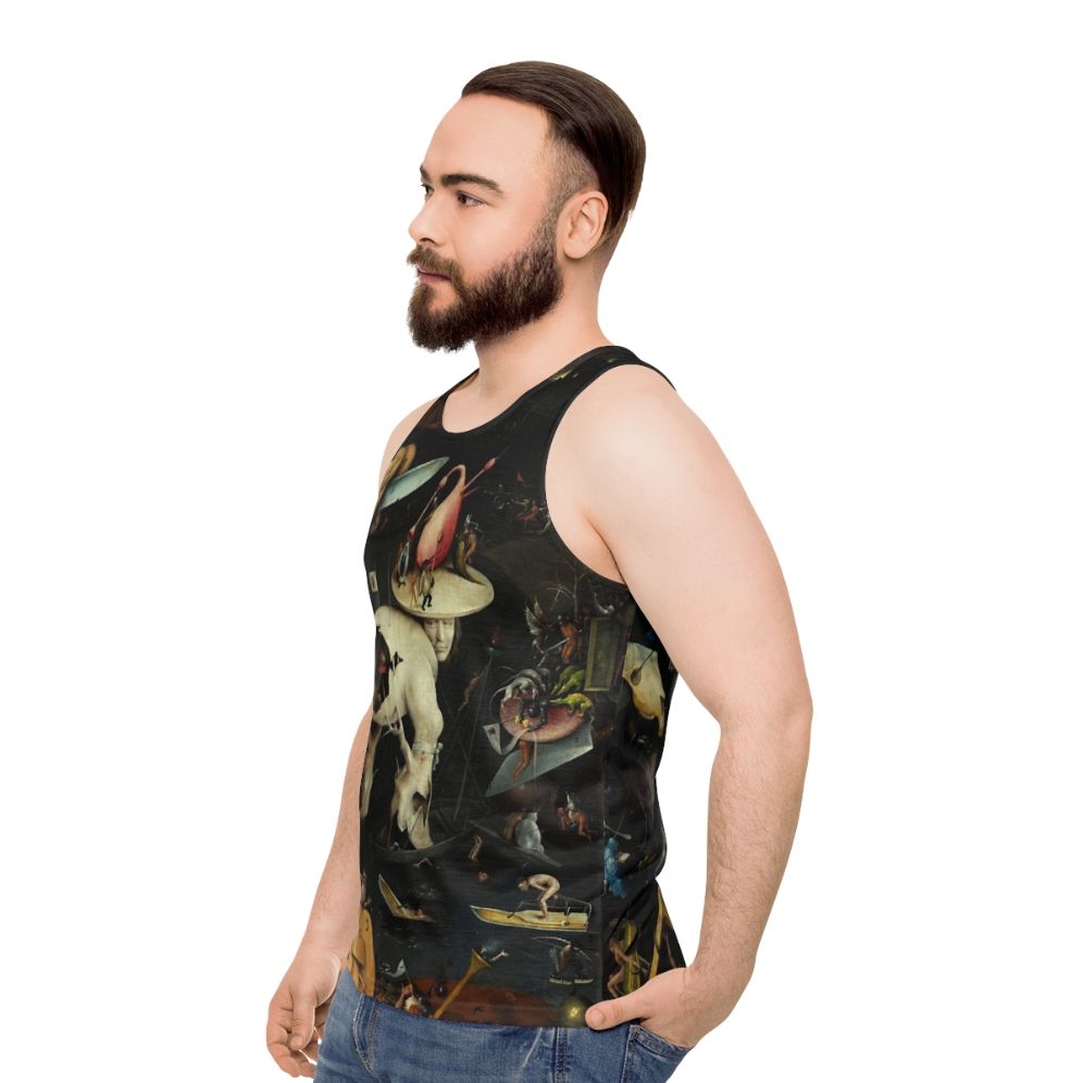 Hieronymus Bosch surreal fine art unisex tank top - men side