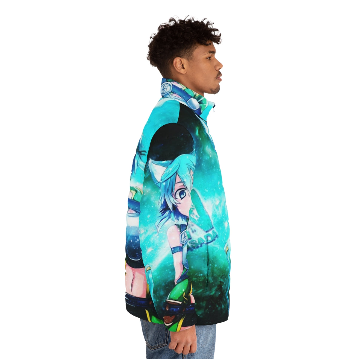 Sinon Cat Puffer Jacket - Anime Inspired Winter Fashion - men side right