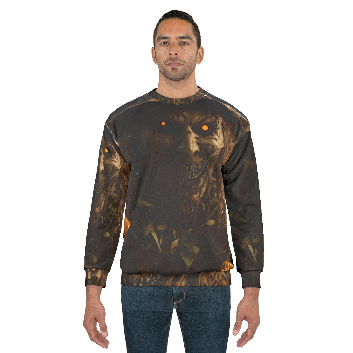 Scary scarecrow Halloween sweatshirt - men