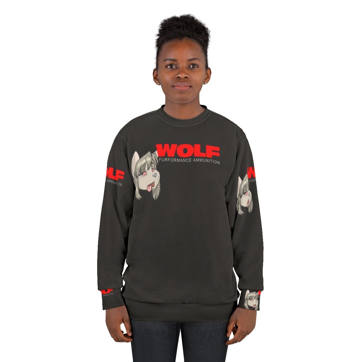 Woolf Sweatshirt with Graphic Design of Wolf - women