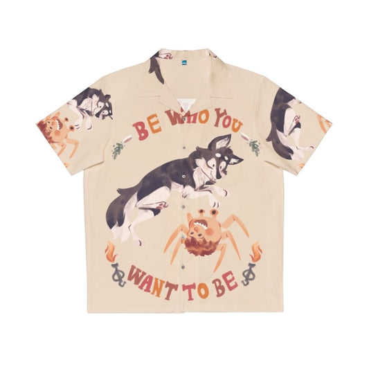 Be Who You Want To Be Hawaiian Shirt featuring horror movie and dog design