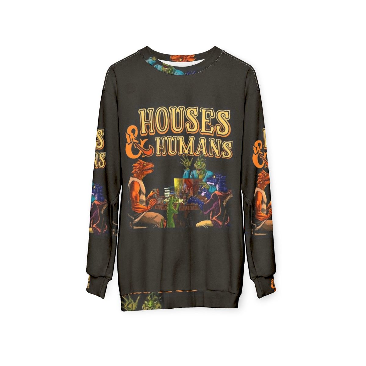 Funny Dungeons & Dragons "Houses and Humans" Sweatshirt - hanging