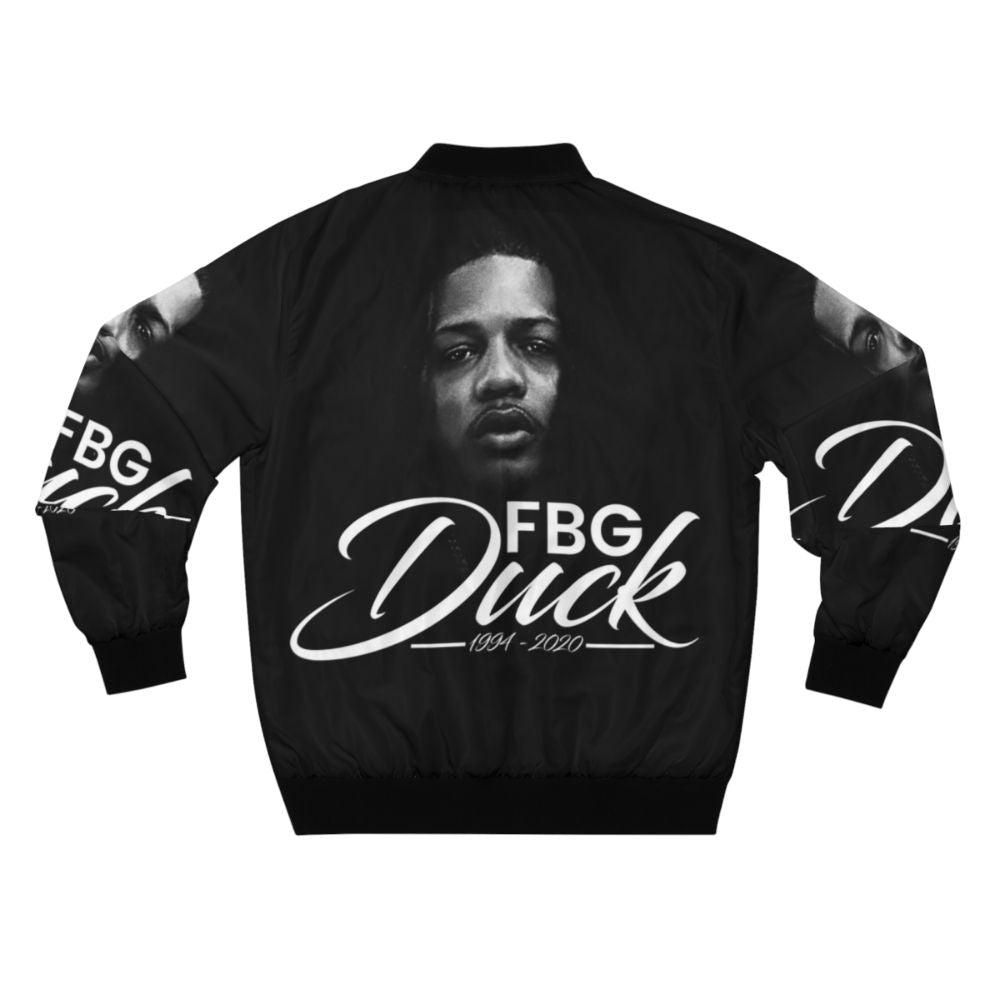 RIP FGB Duck Bomber Jacket - Streetwear Memorial Tribute with Focus Keyword - Back