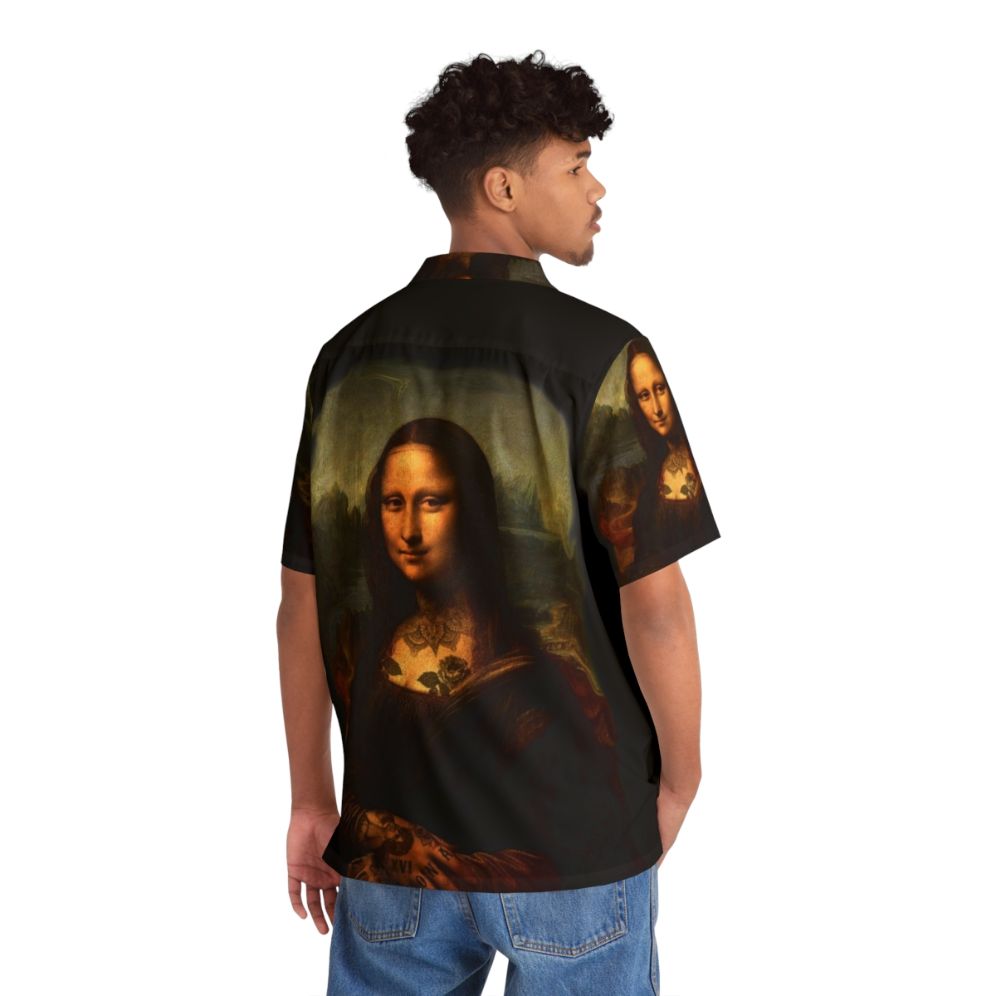 Mona Lisa inspired Hawaiian shirt with tattoo art design - People Back