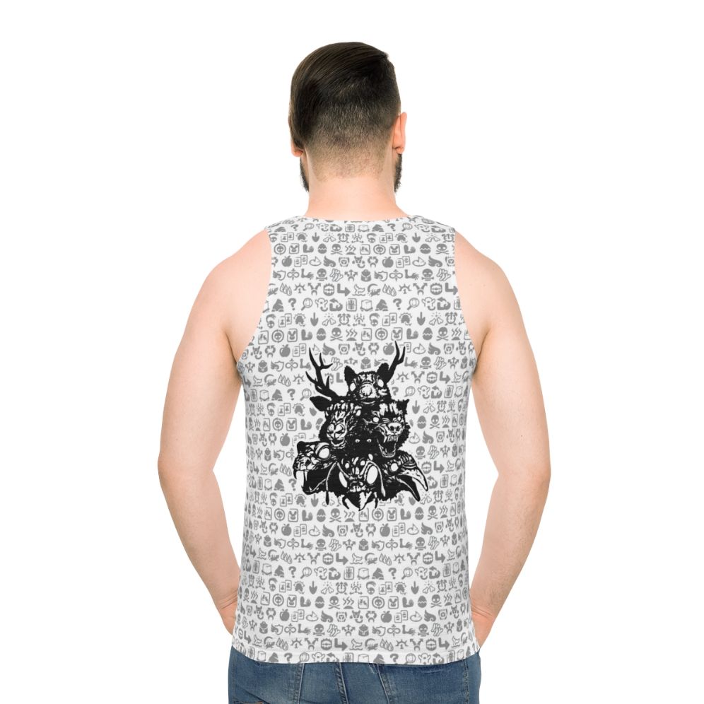 Unisex tank top featuring mystical totems and sigils - men back