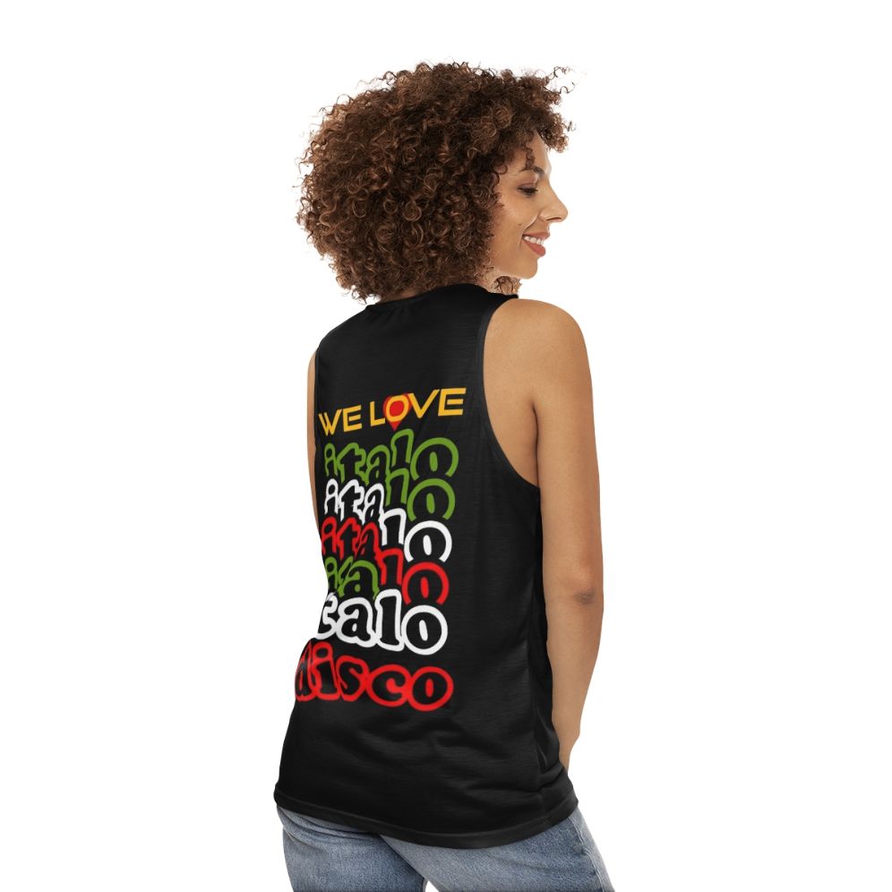 Italo disco unisex tank top - women back