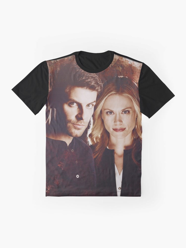 Grimm TV show characters Nick Burkhardt and Adalind Schade graphic t-shirt - Flat lay