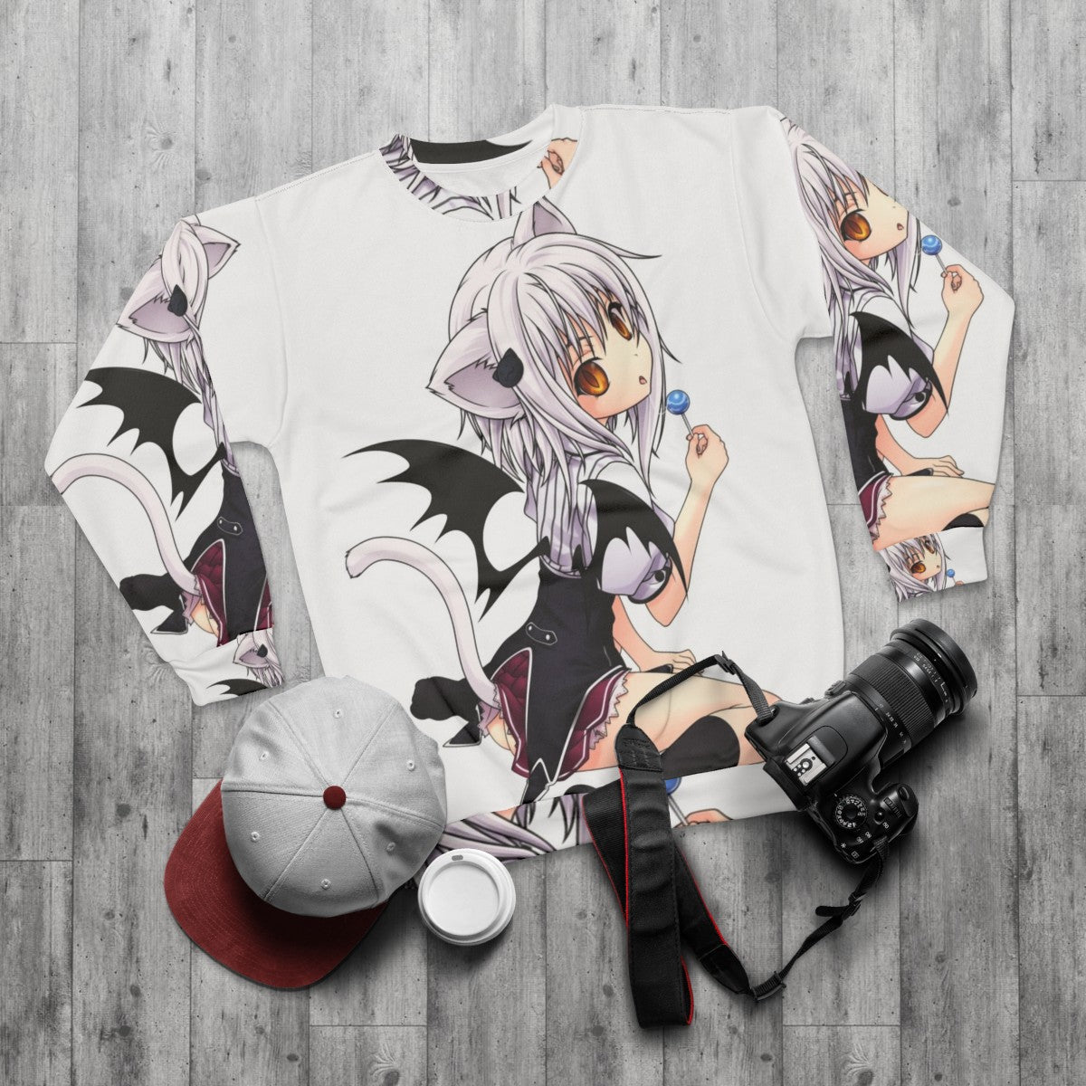 High School DxD Koneko Toujou Anime Sweatshirt - flat lay