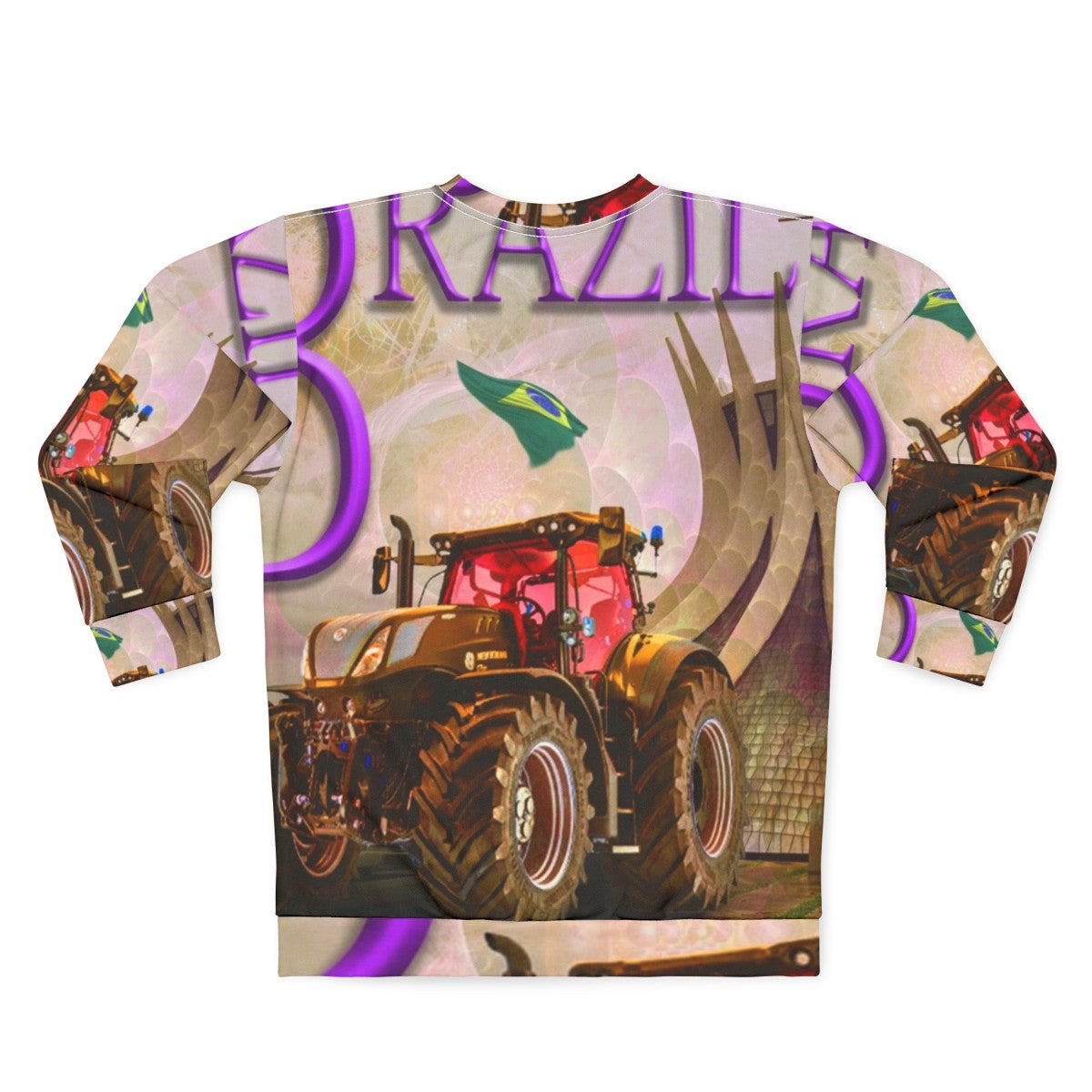 Colorful psychedelic tractor sweatshirt - Back