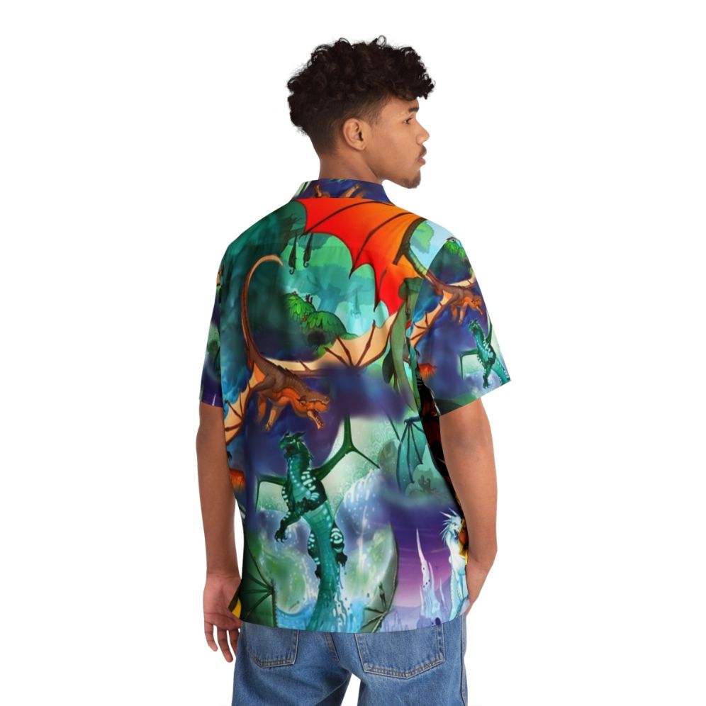 Wings of Fire themed dragon pattern Hawaiian shirt - People Back