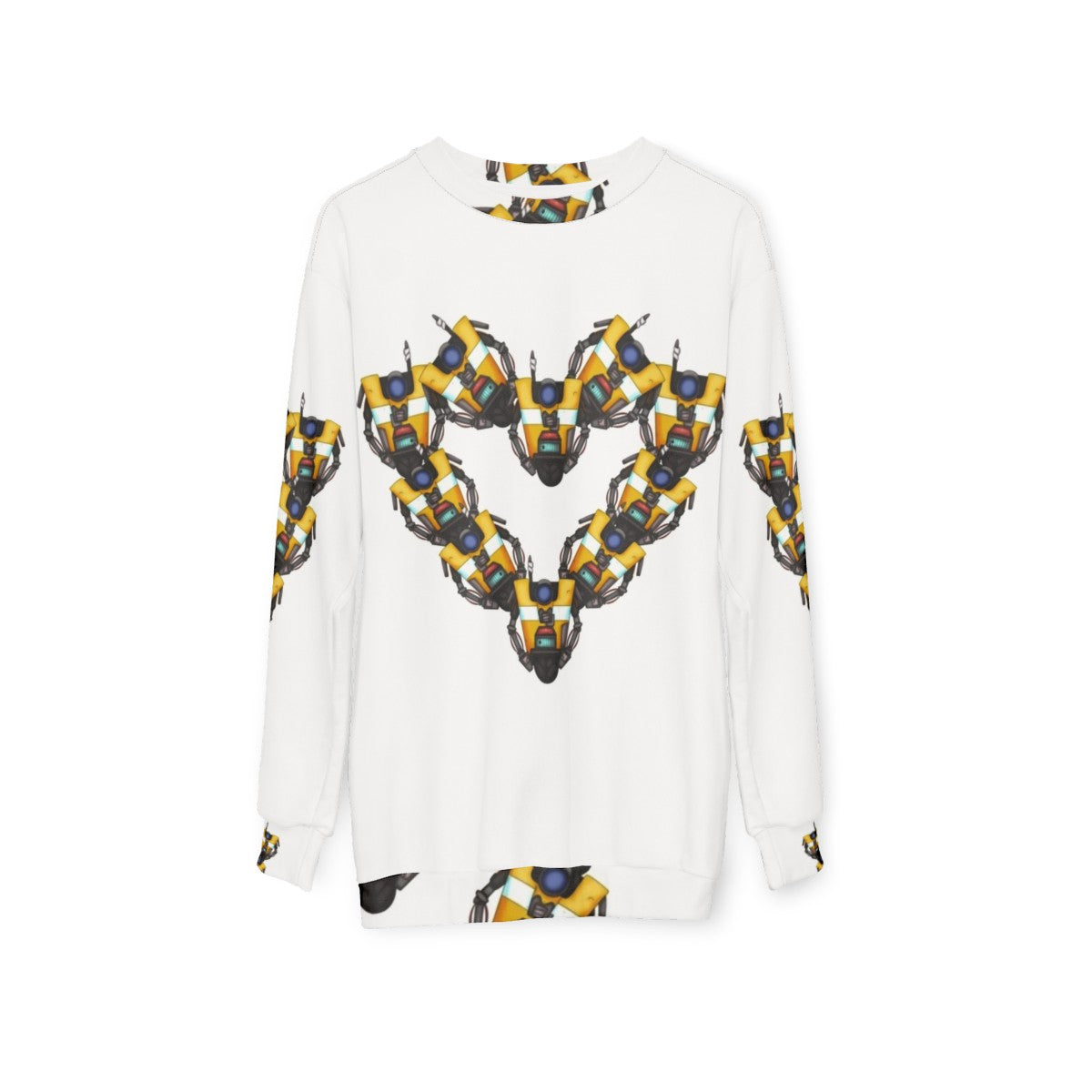 Borderlands Claptrap Heart Sweatshirt - hanging