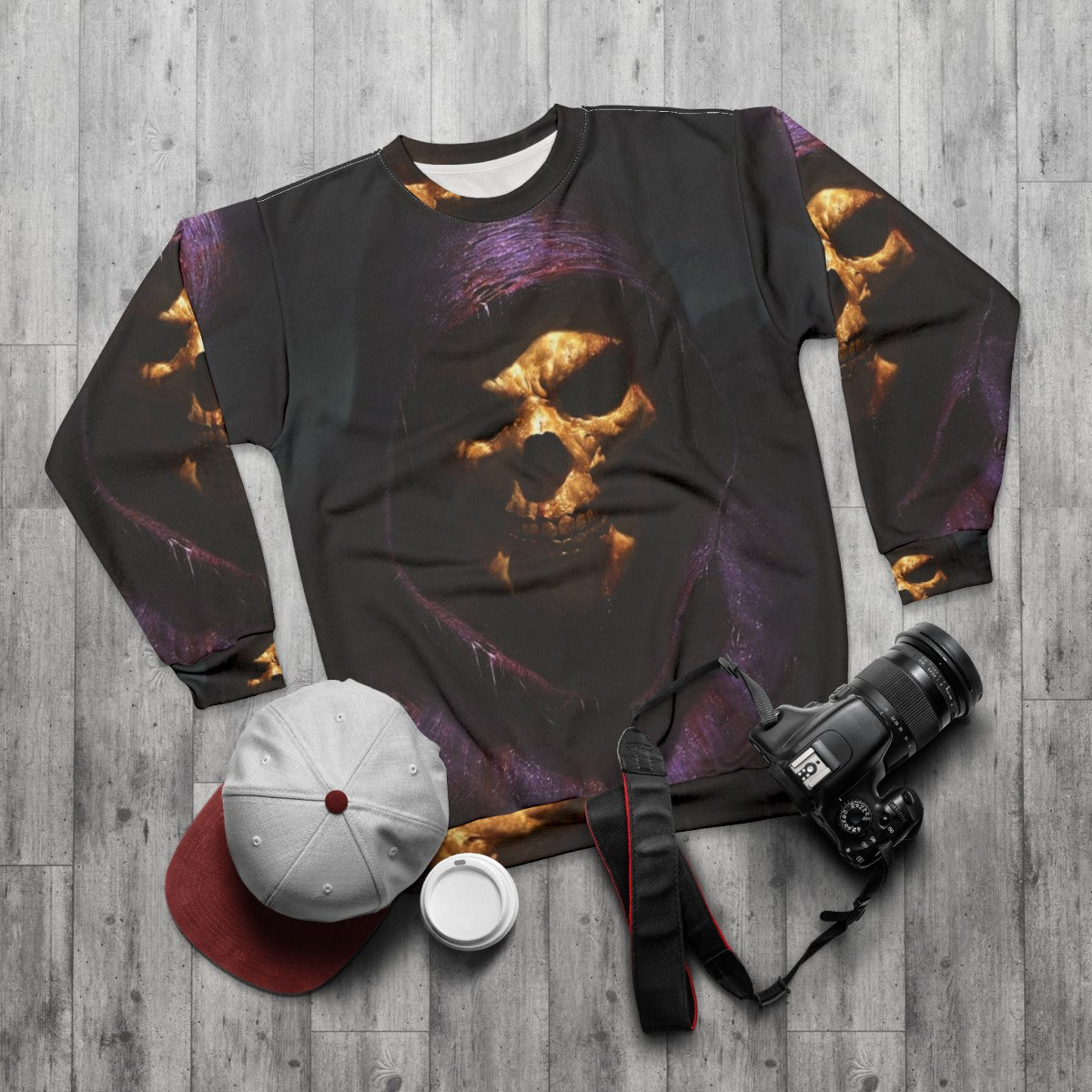 Skeletor Masters of the Universe Retro Sweatshirt - flat lay