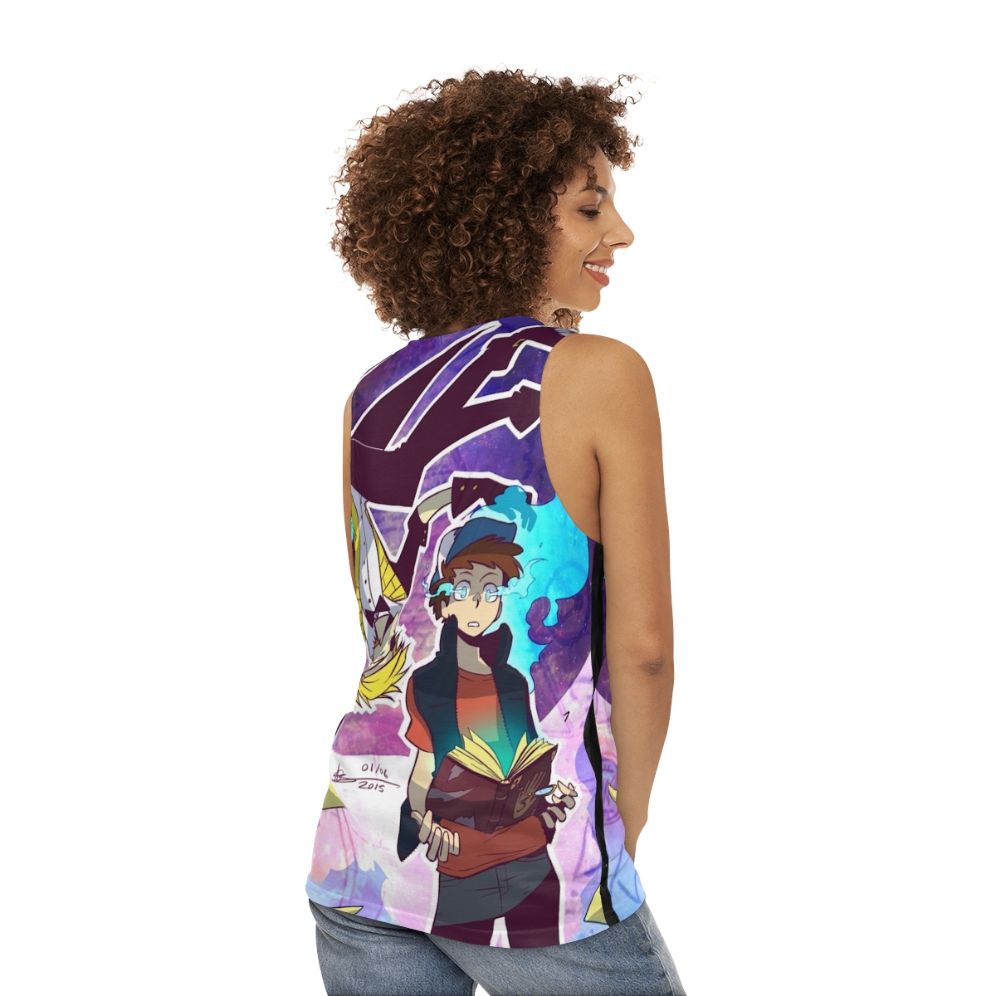 Gravity Falls Unisex Tank Top with Bill Cipher and Dipper Pines - women back