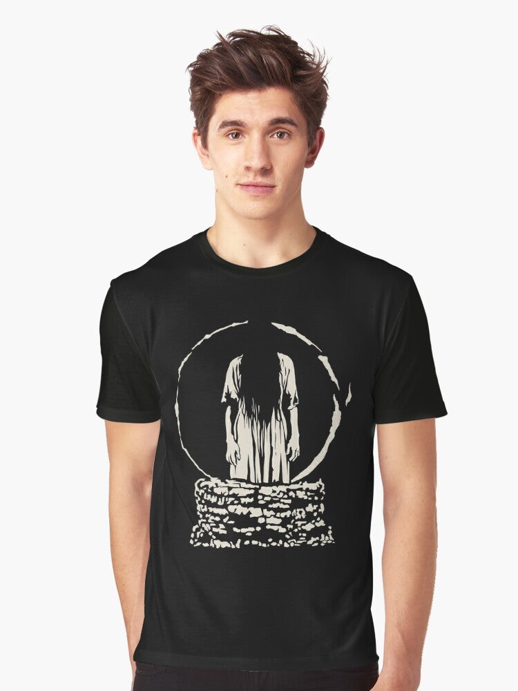 The Ring Horror Graphic T-Shirt featuring the iconic image from the Japanese horror movie - Men