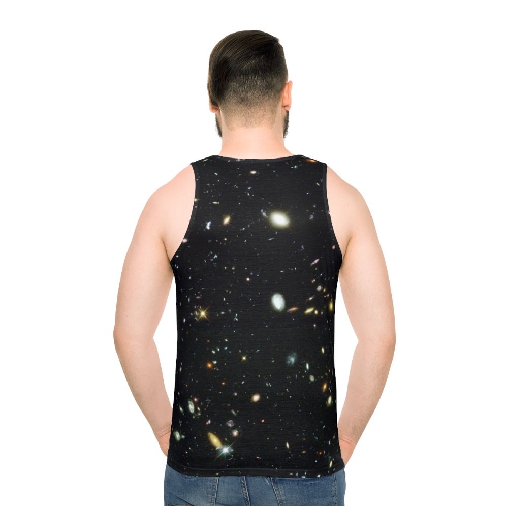 Hubble Deep Field galaxy and stars unisex tank top - men back