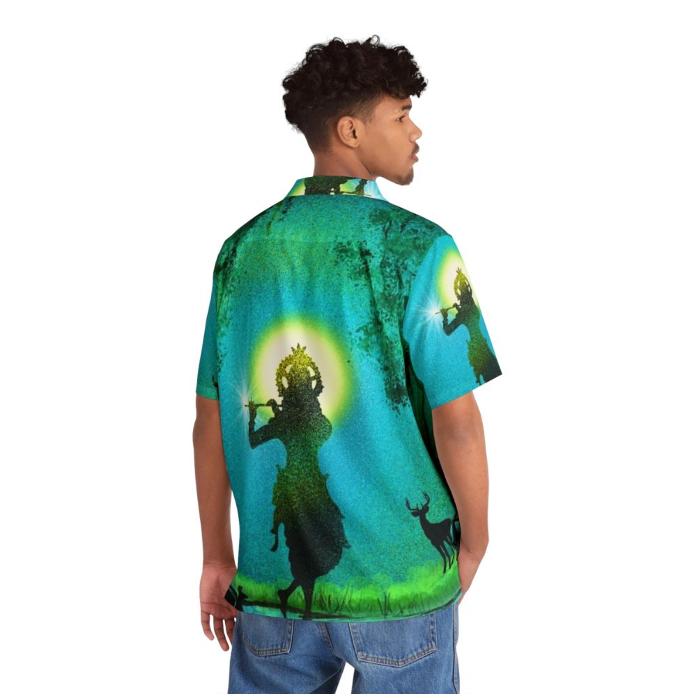 Lord Krishna digital paintings Hawaiian shirt - People Back