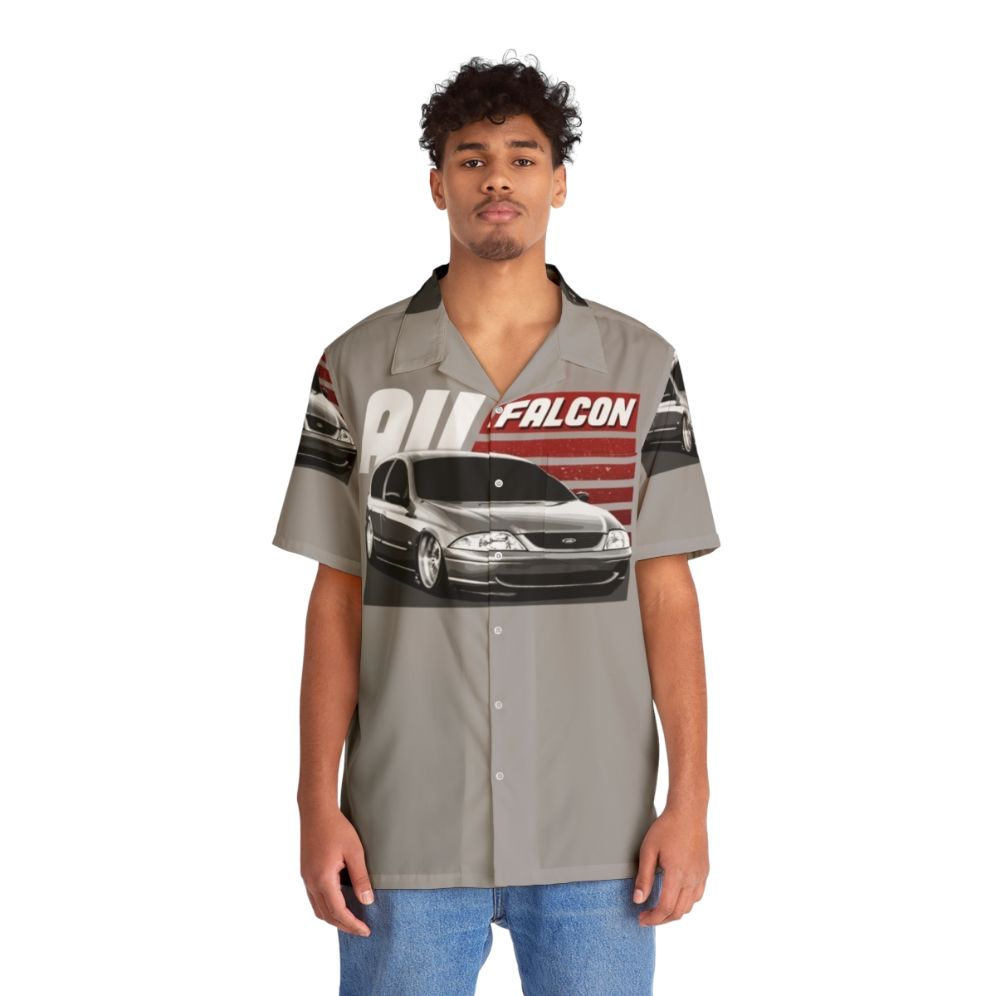 Au Falcon Hawaiian Shirt featuring the iconic Ford Falcon - People Front