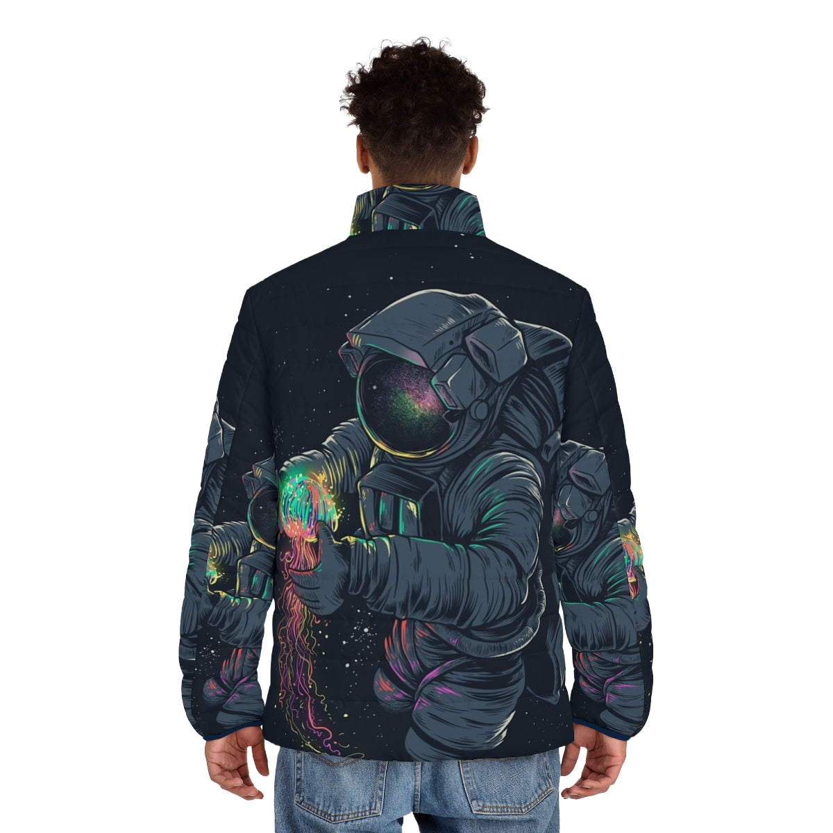 Cosmic Jellyspace Puffer Jacket - Interstellar Inspired Design for the Modern Astronaut - men back