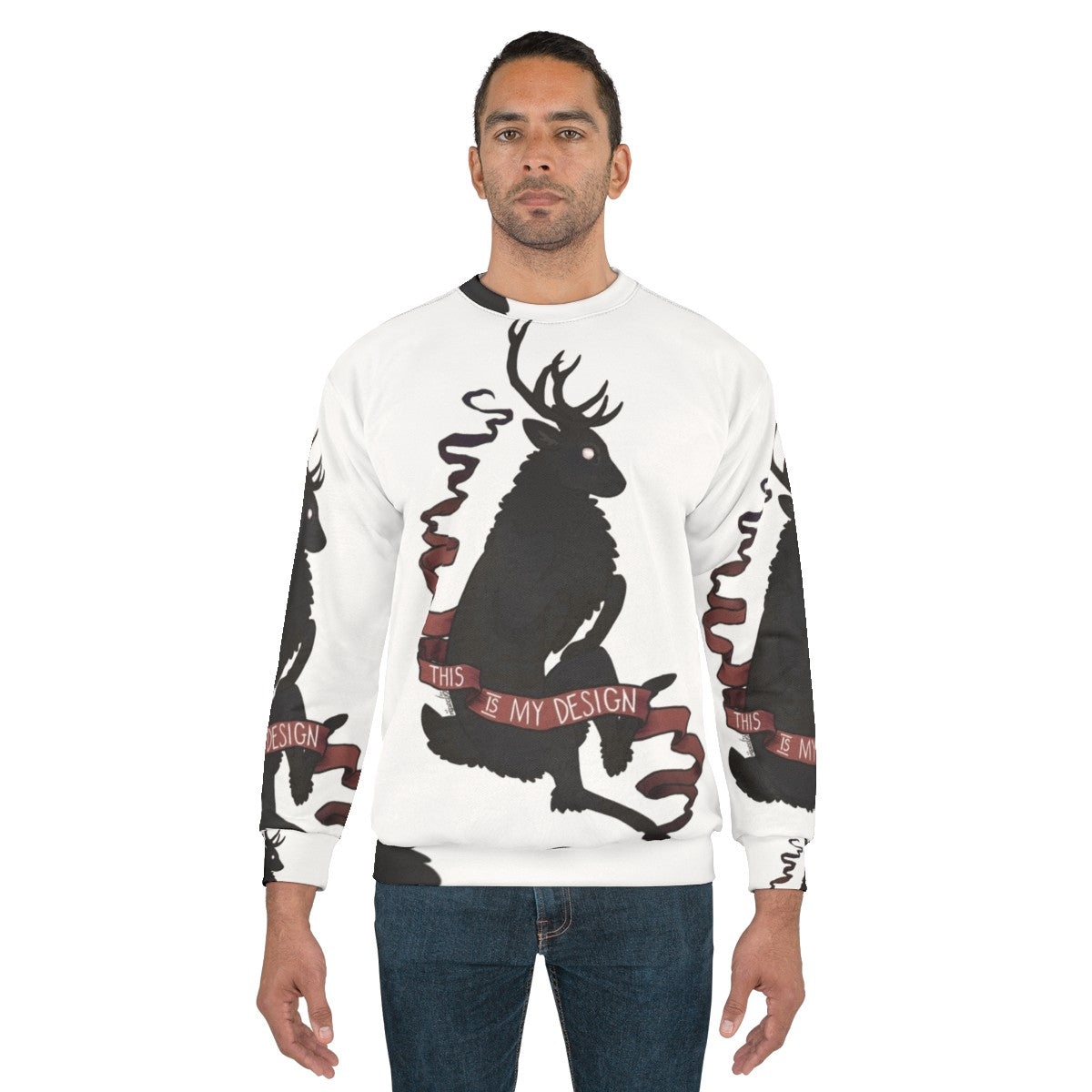 Stag design sweatshirt with "This Is My Design" text - men