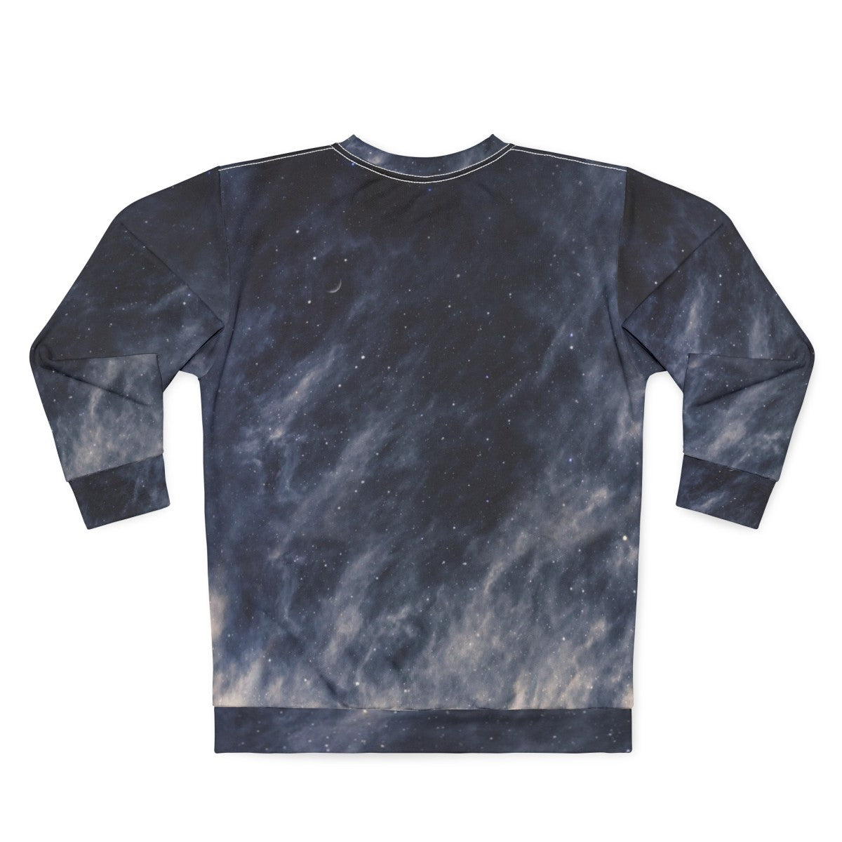 Blue Moon Sweatshirt with Clouds and Starry Sky Design - Back