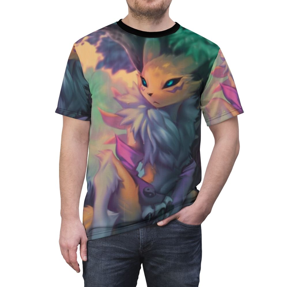 Renamon anime character design printed on a high-quality t-shirt - men front