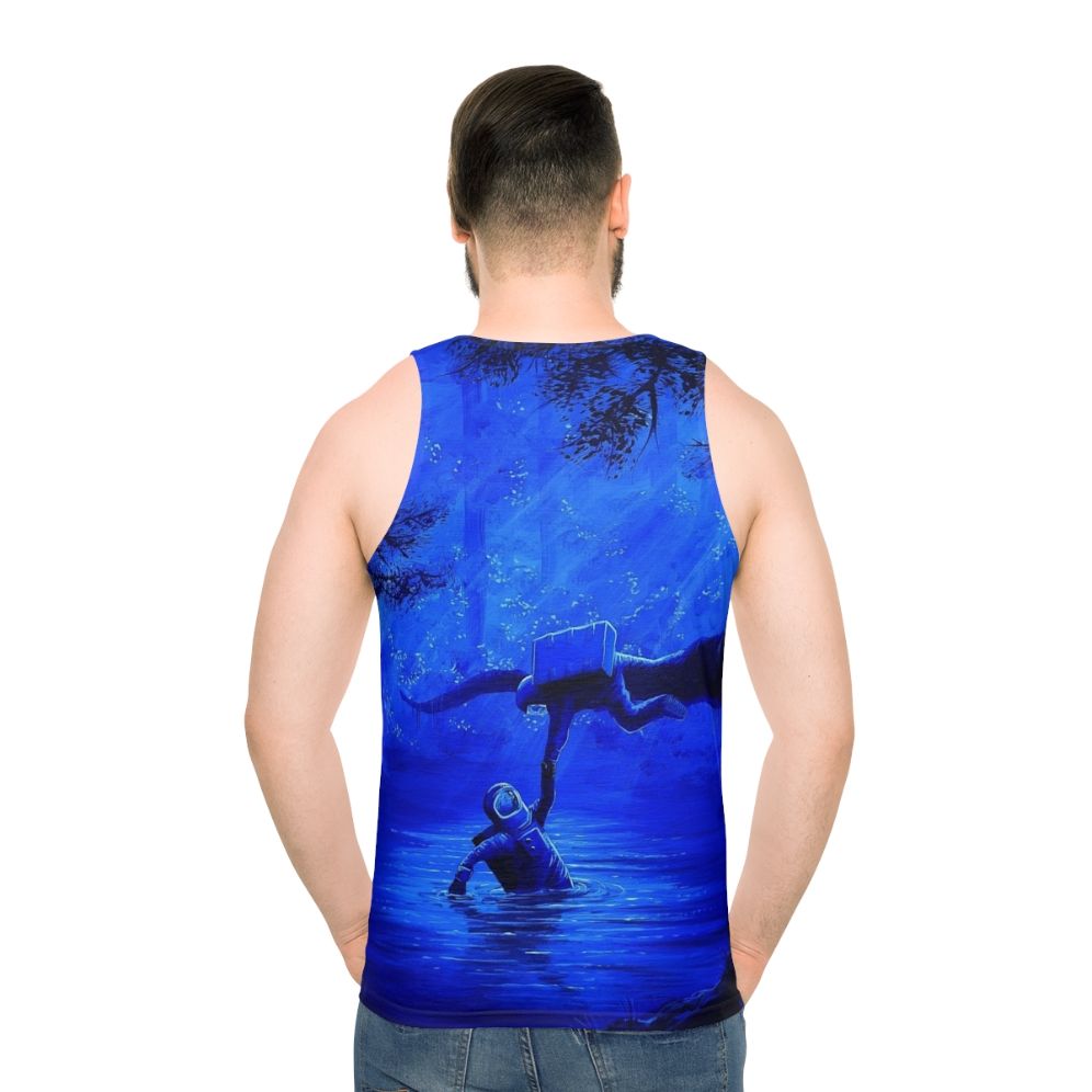 Astronaut spaceman space surrealism nature unisex tank top - men back