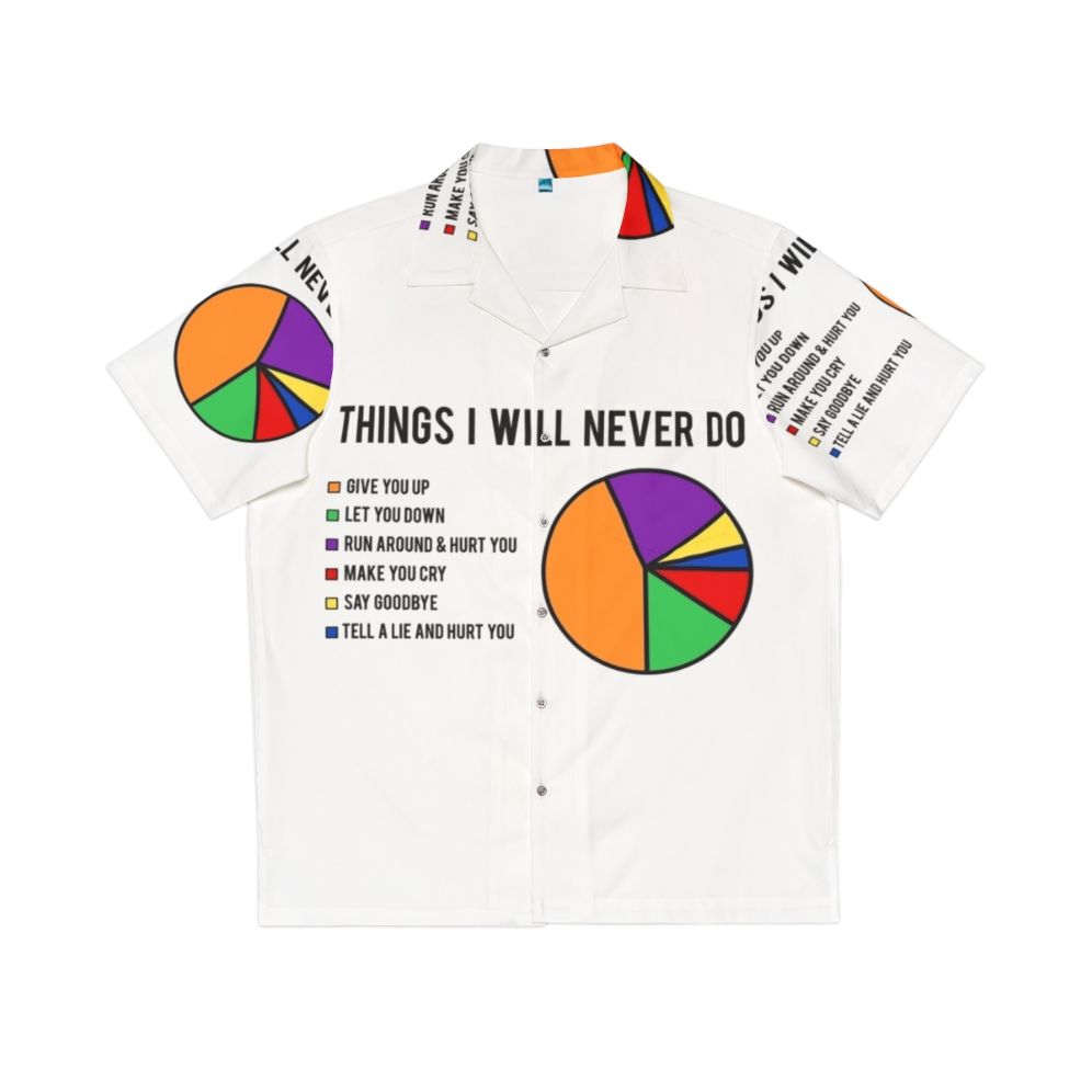 "Never Gonna Give You Up" Hawaiian Shirt with Rick Astley and Pie Chart