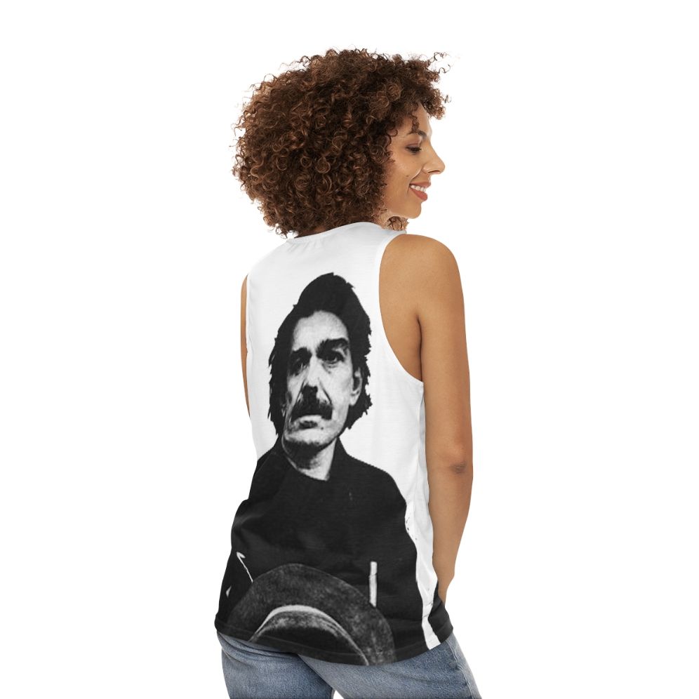 Avant garde unisex tank top with Captain Beefheart inspired design - women back