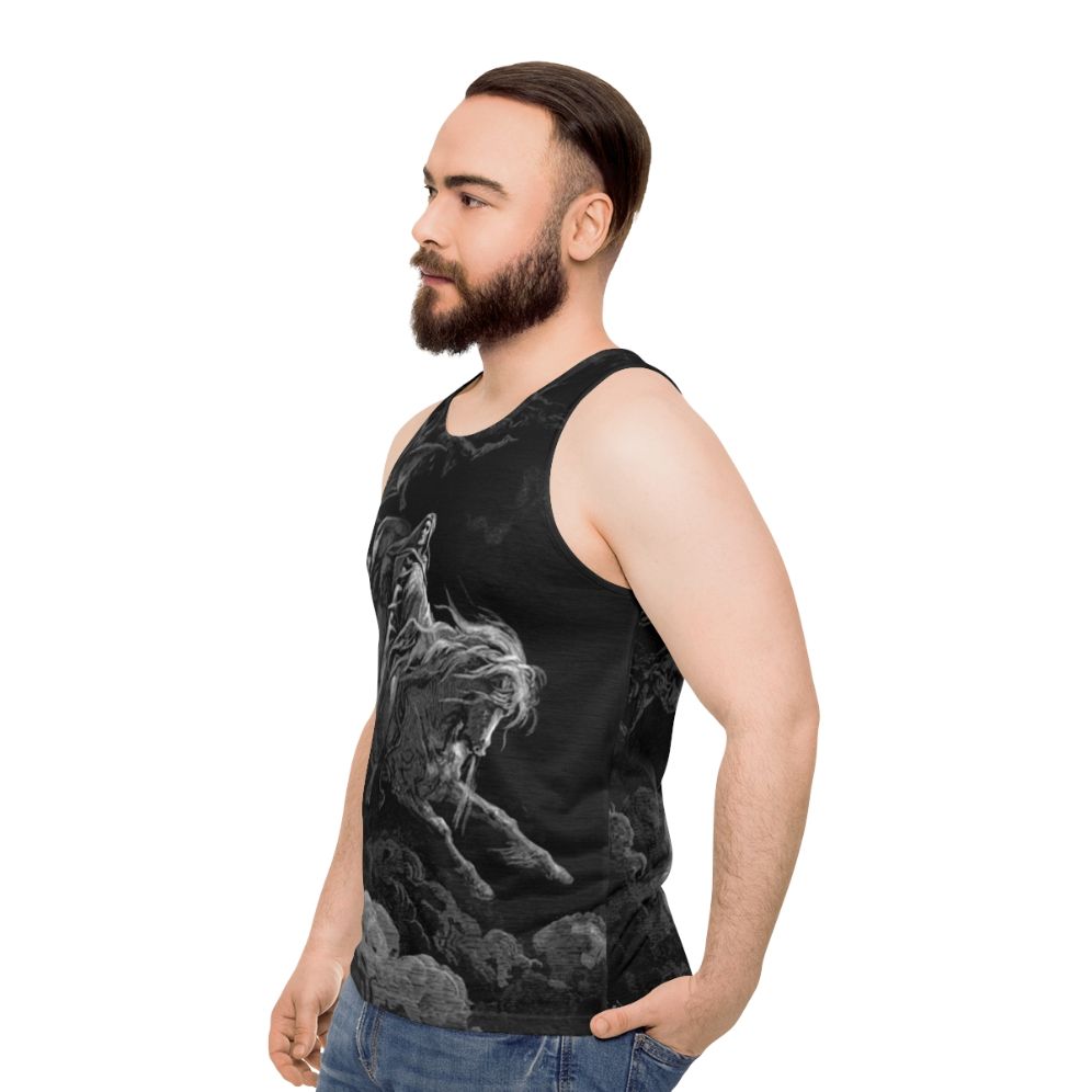 Unisex tank top featuring Gustave Dore's "Death on the Pale Horse" religious art - men side