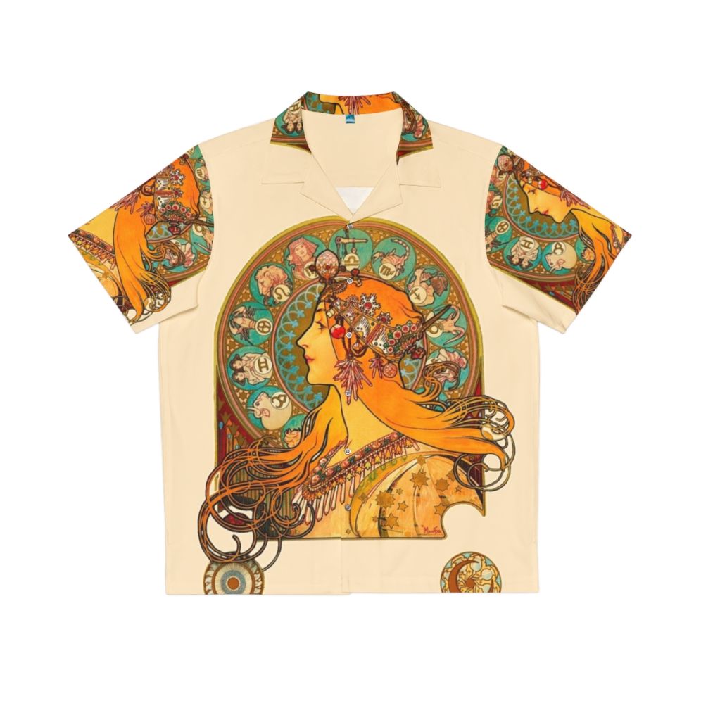 Zodiac 1896 Alphonse Mucha Inspired Hawaiian Shirt