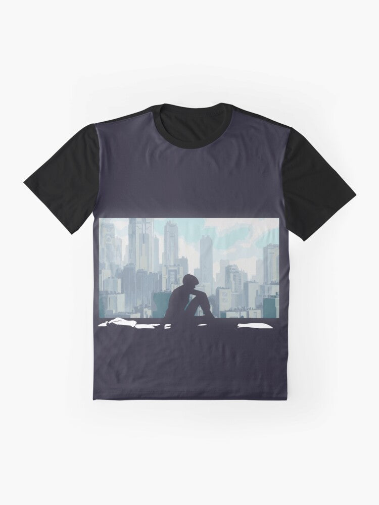 Ghost in the Shell anime and manga inspired graphic t-shirt - Flat lay