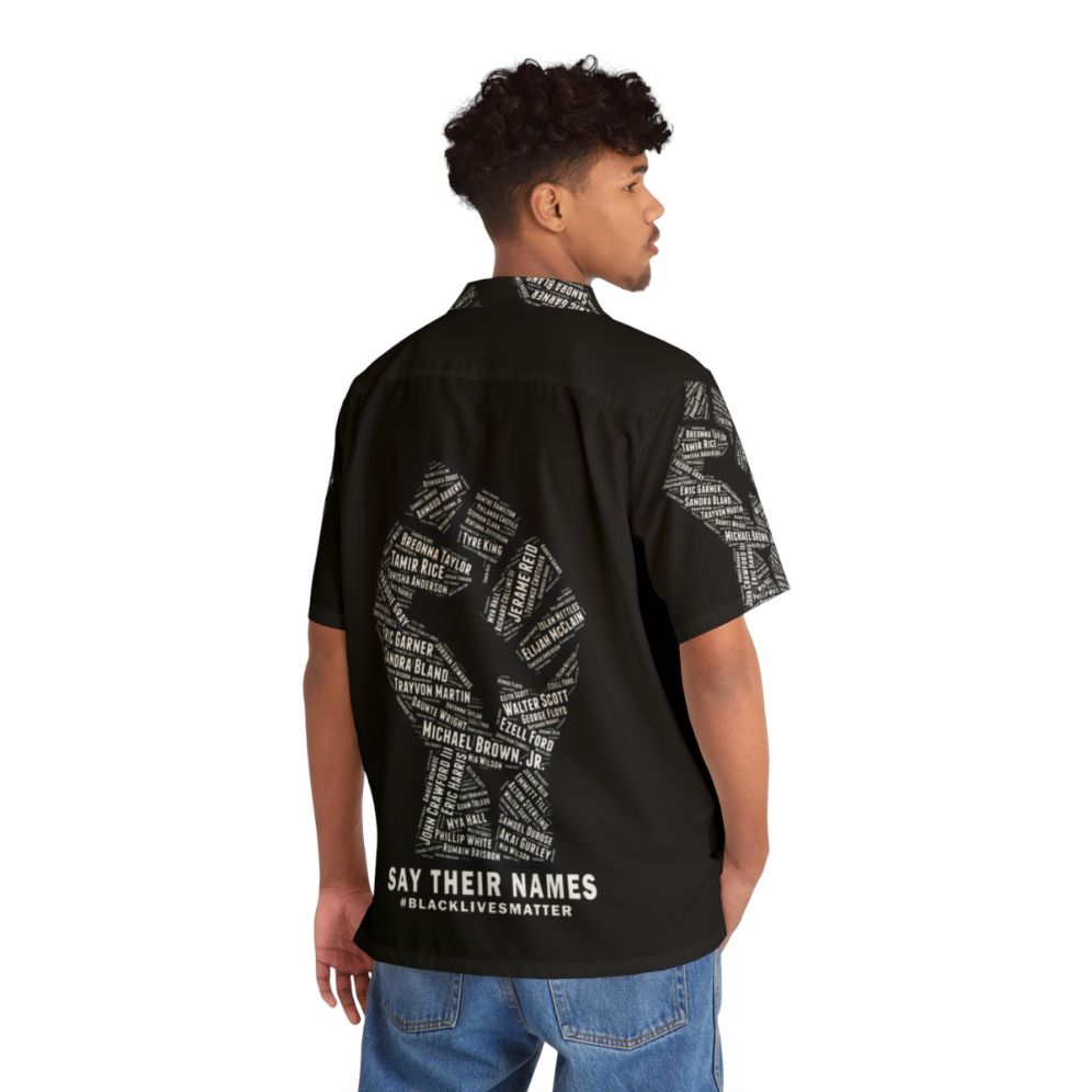 Black Lives Matter Hawaii Shirt with Protest Fist Graphic - People Back