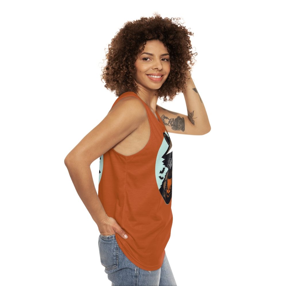 Trick Or Trash Raccoon Unisex Halloween Tank Top - women side