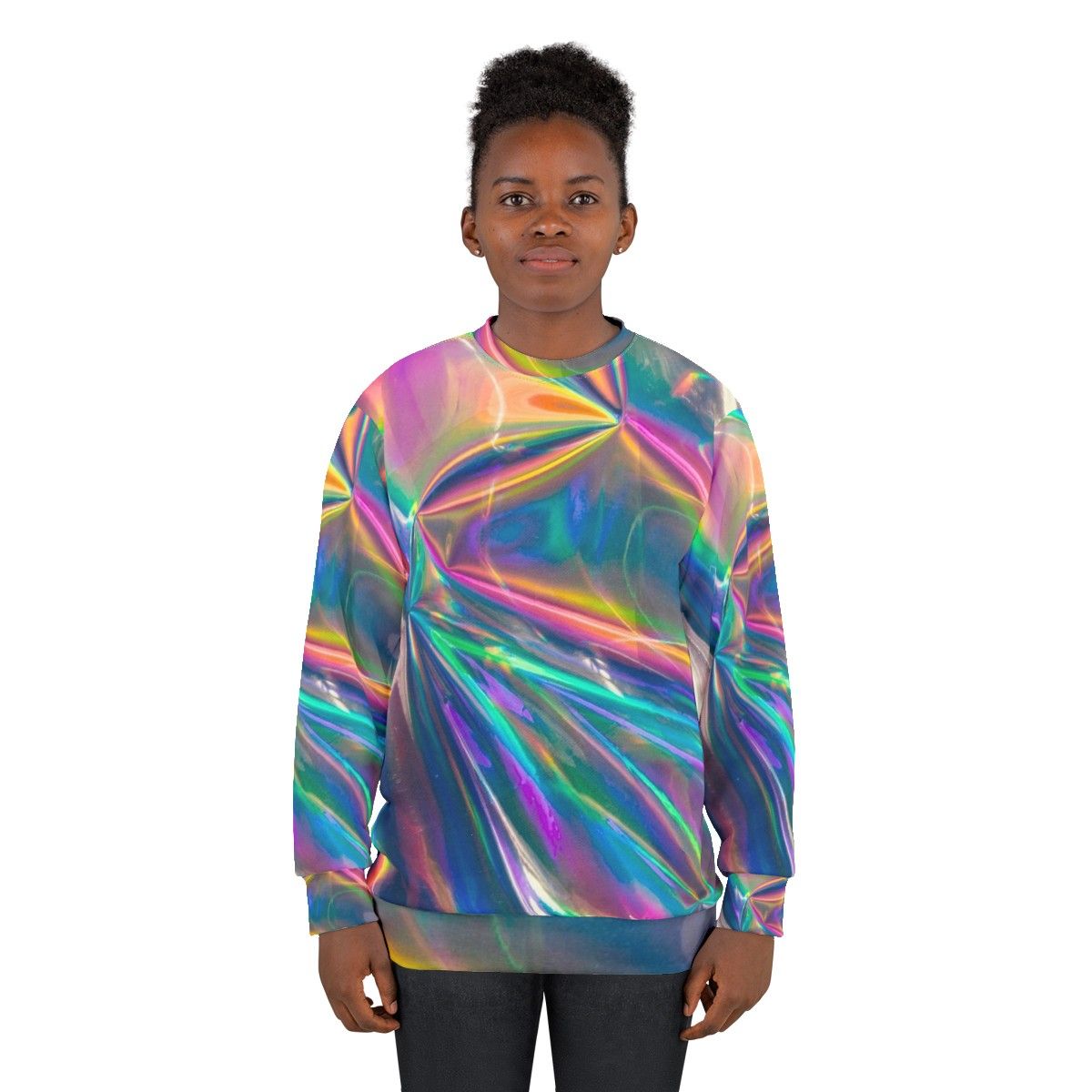 Colorful high-quality holographic sweatshirt - women