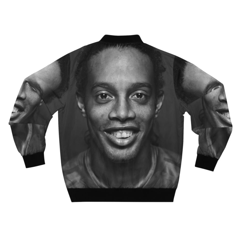 Illustration of soccer players Ronaldinho and Neymar on a bomber jacket - Back