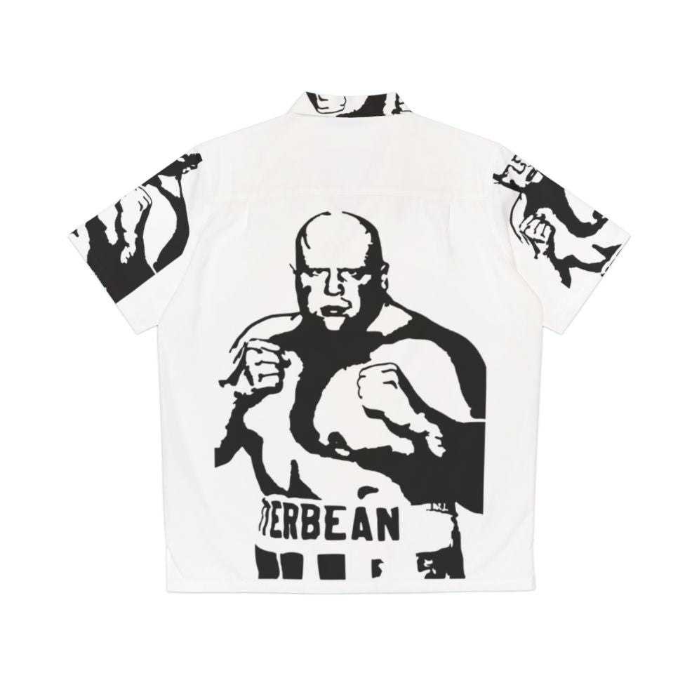 Butterbean Hawaiian Shirt with boxing champion silhouette design - Back