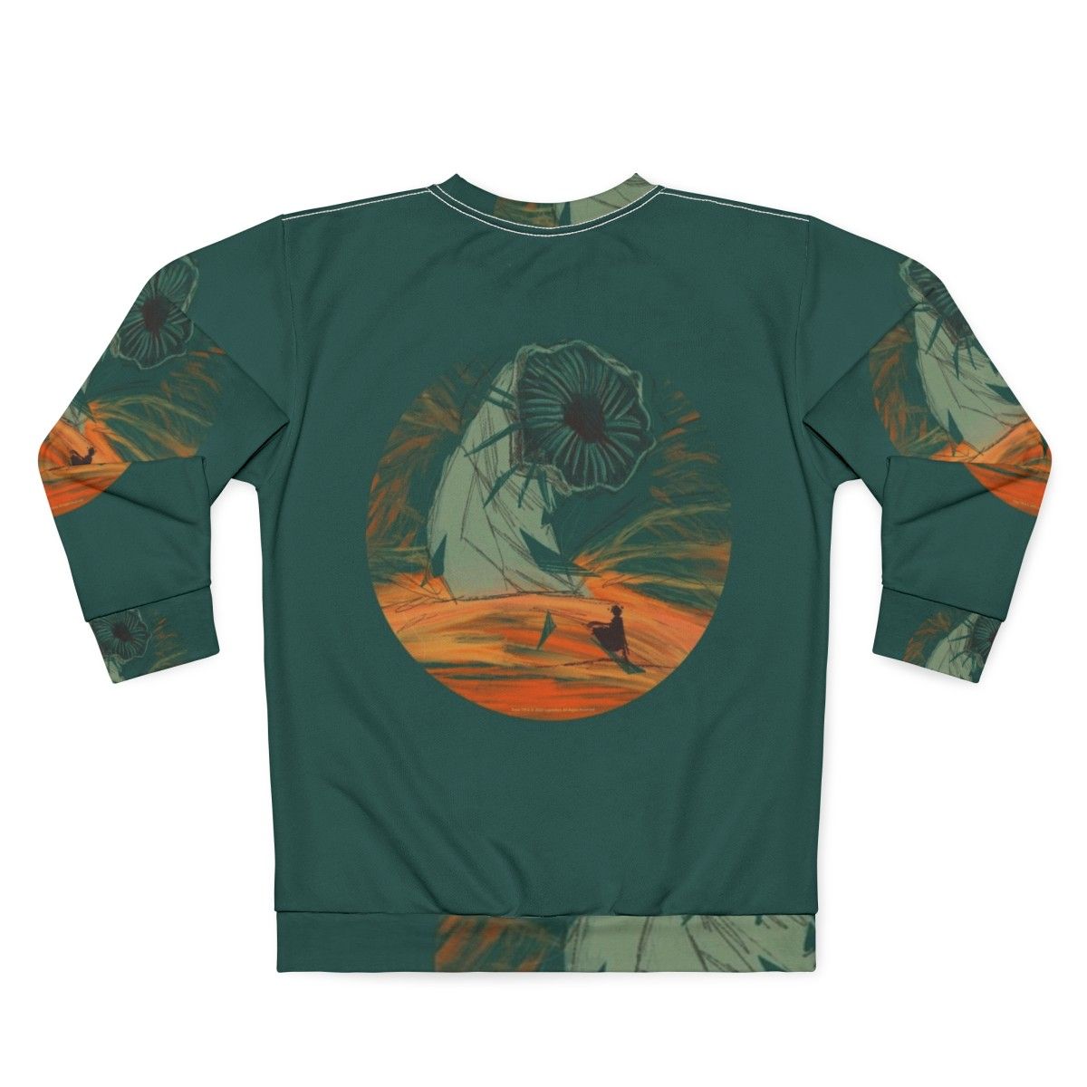 Dune movie inspired sweatshirt featuring Arrakis and sandworm - Back