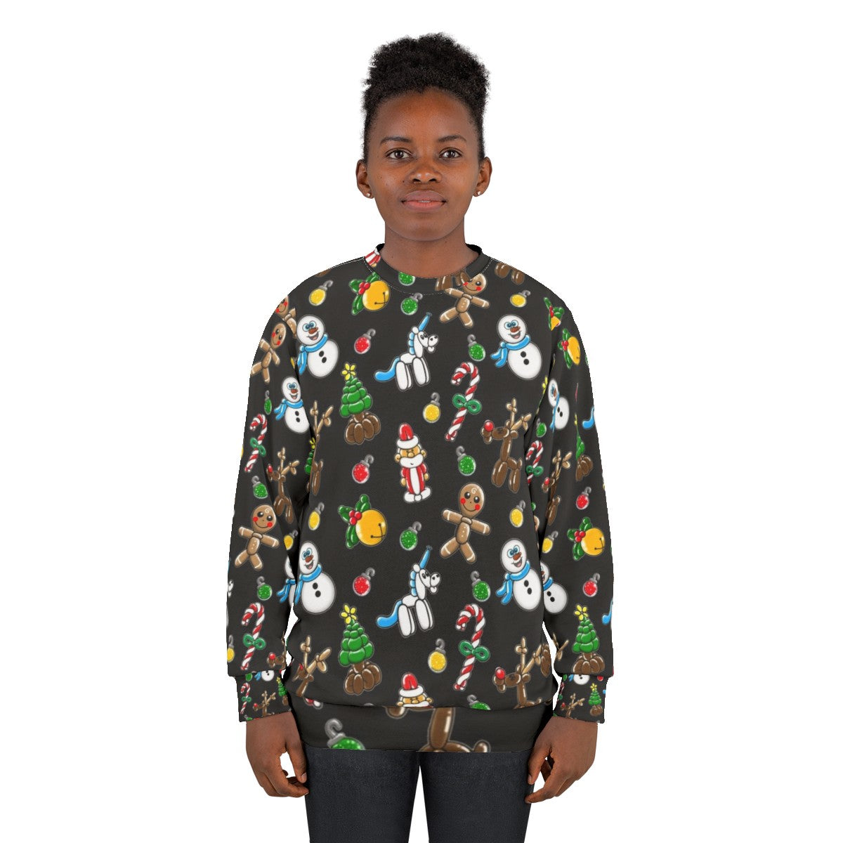 Christmas balloon sweatshirt with colorful balloons - women