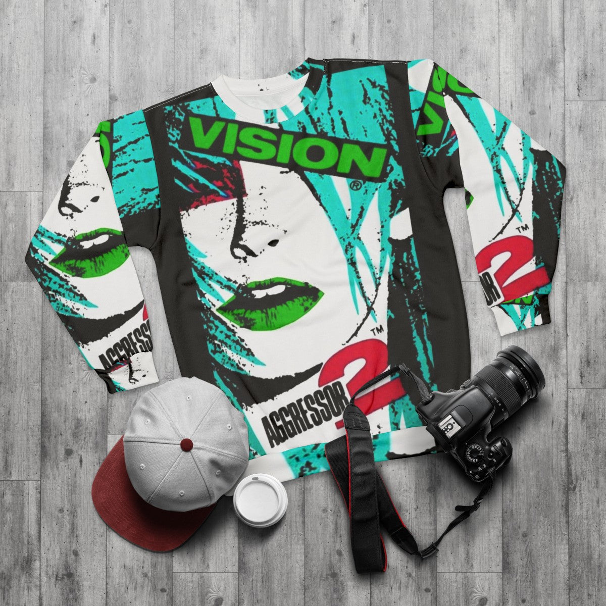 Vision Skateboards Vintage Aggressor 2 Sweatshirt - flat lay